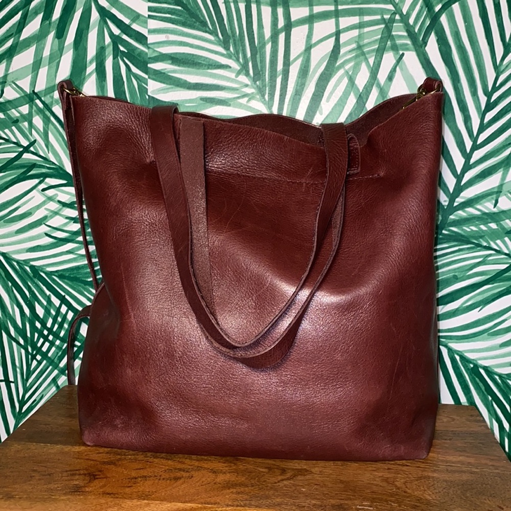 Madewell Transport Dark Brown Leather Tote Bag - Picture 4 of 13